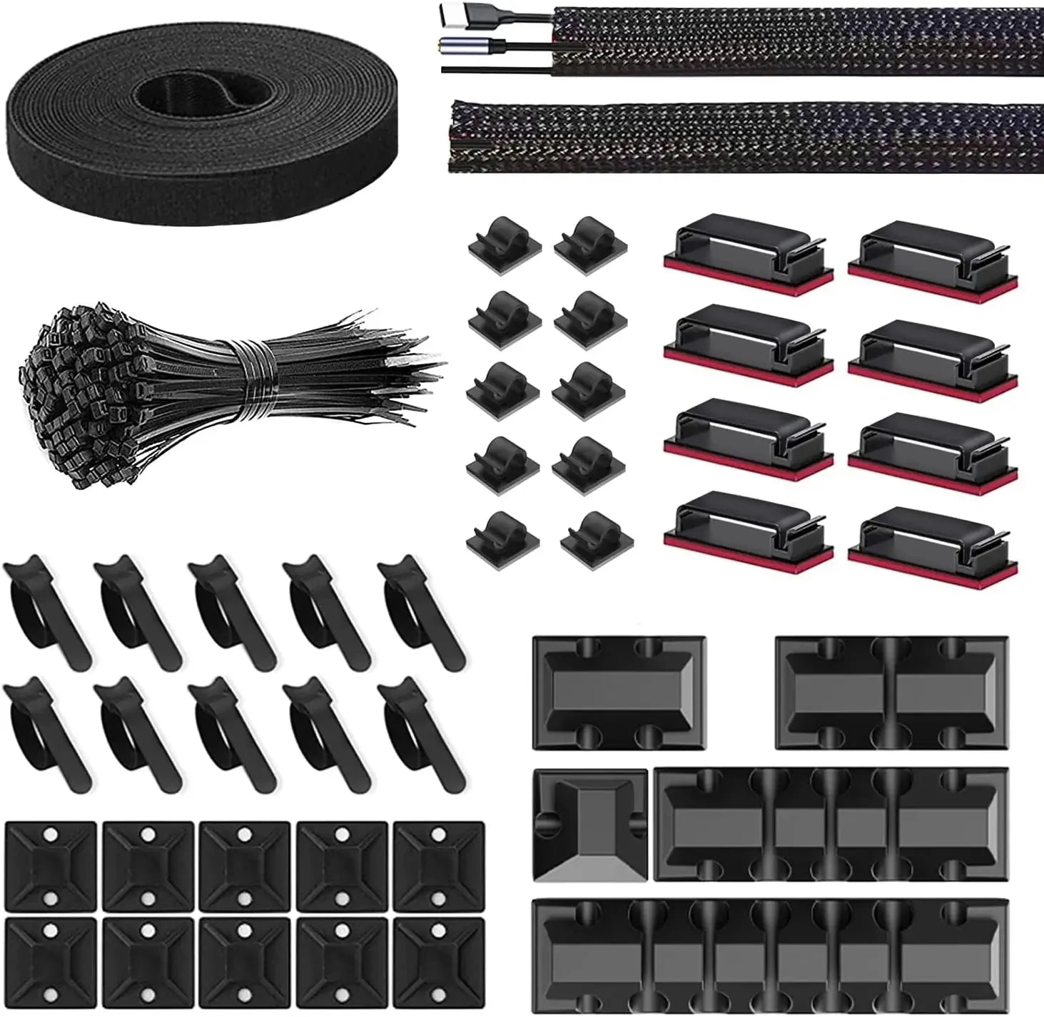 RigTidy Cable Management Kit | 146-Piece Desk Cord Organizer